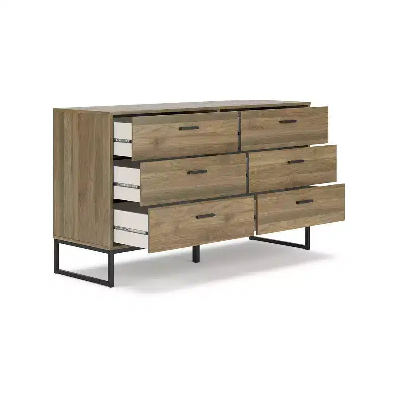 Signature Design by Ashley Deanlow Commode 6 tiroirs, brun miel