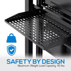 Étagères Pyle 1UX2 pour rack de serveur – Plateau de montage universel pour rack de serveur – Noir