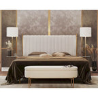 Tête de lit King size en velours Flohr Silver Orchid