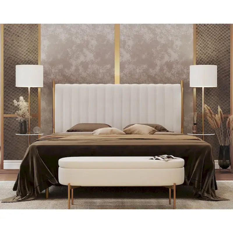 Tête de lit King size en velours Flohr Silver Orchid