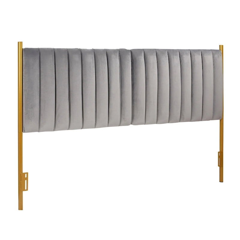 Tête de lit King size en velours Flohr Silver Orchid