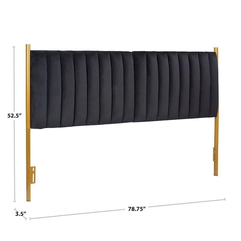 Tête de lit King size en velours Flohr Silver Orchid
