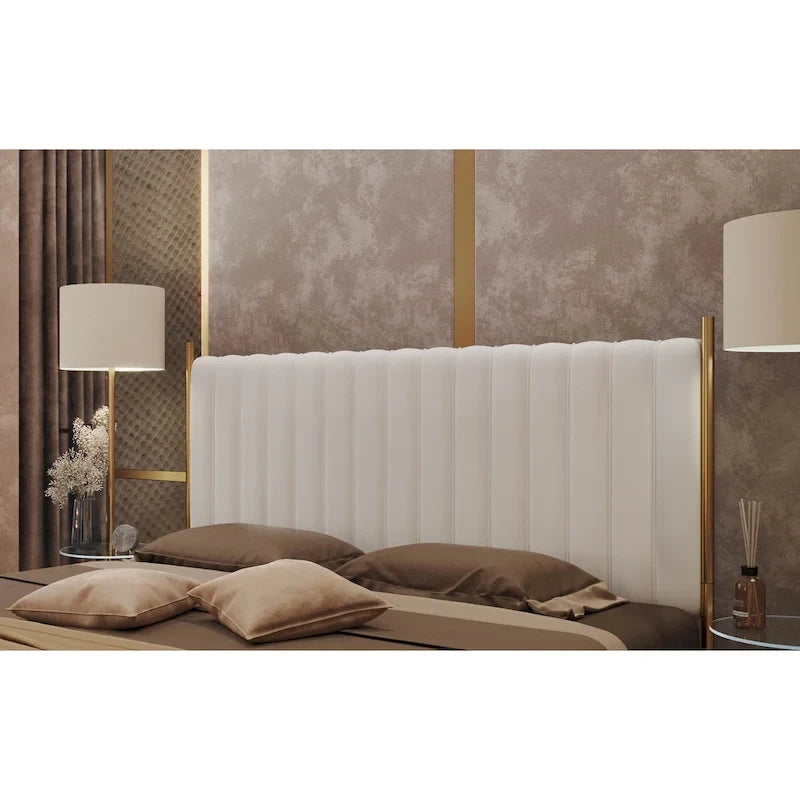 Tête de lit King size en velours Flohr Silver Orchid