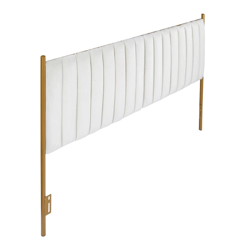 Tête de lit King size en velours Flohr Silver Orchid