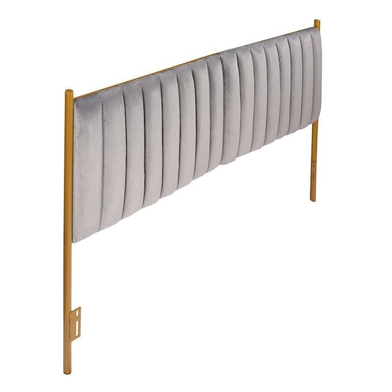 Tête de lit King size en velours Flohr Silver Orchid