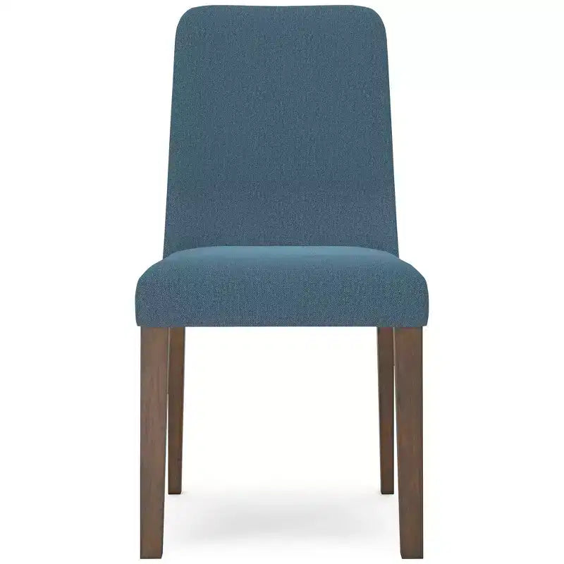 Signature Design by Ashley Lyncott, chaise de salle à manger contemporaine rembourrée avec coussin en mousse, lot de 2, bleu et marron