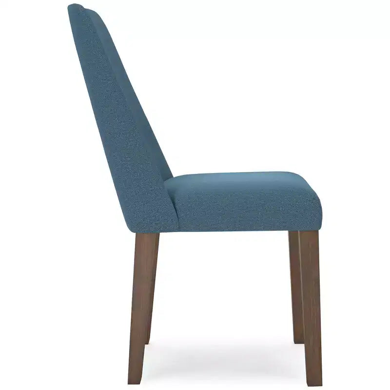 Signature Design by Ashley Lyncott, chaise de salle à manger contemporaine rembourrée avec coussin en mousse, lot de 2, bleu et marron
