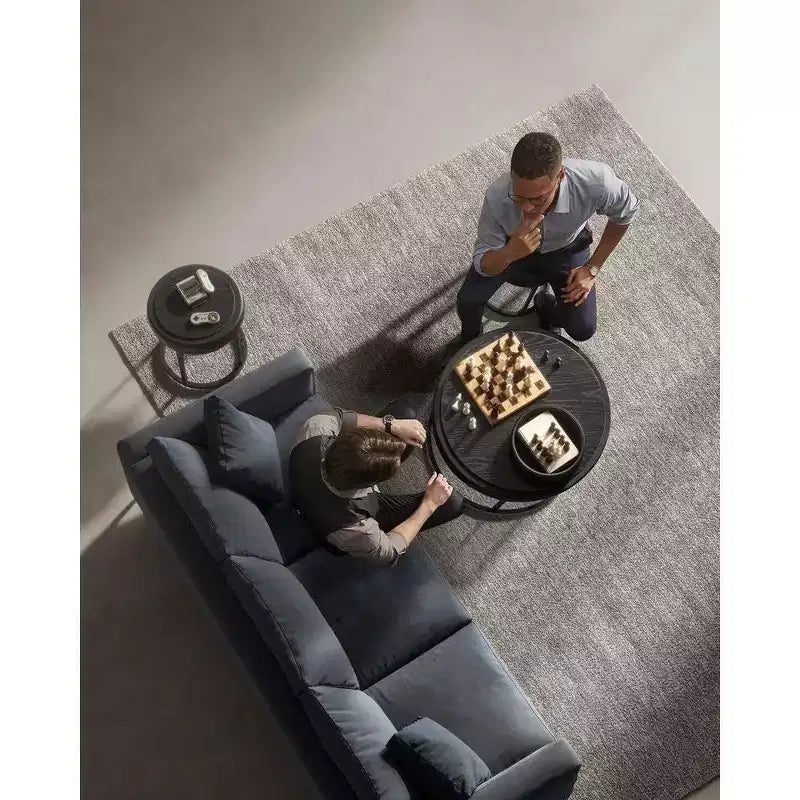 Collection LUIZ - Pouf ottoman, pouf rond, tabouret de coiffeuse, repose-pieds, dessus réversible, table d'appoint