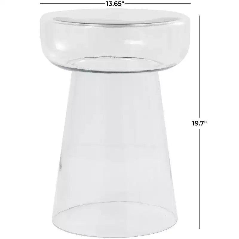 Table d'appoint piédestal moderne en verre Olivia & May