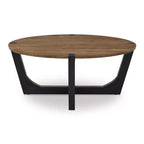 Table basse ronde Hanneforth Signature Design by Ashley, marron/noir