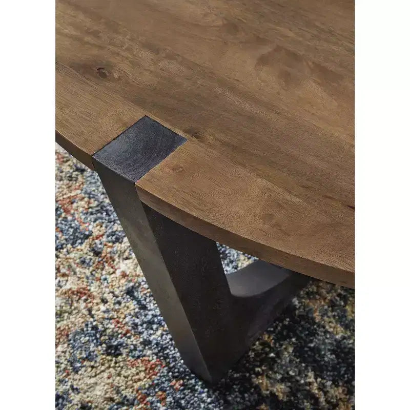 Table basse ronde Hanneforth Signature Design by Ashley, marron/noir