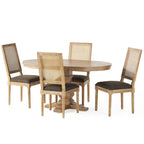 Ensemble de salle à manger Pampas en bois et rotin par Christopher Knight Home
