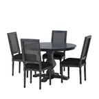 Ensemble de salle à manger circulaire 5 pièces Remuda en bois et rotin rembourré par Christopher Knight Home