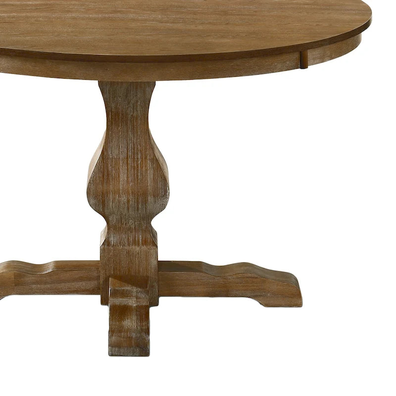 Ensemble de salle à manger circulaire 5 pièces Remuda en bois et rotin rembourré par Christopher Knight Home