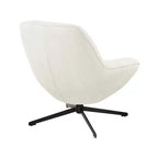 HOMLUX Fauteuil d'appoint pivotant moderne, chaise longue en tissu rembourrée avec pieds en métal, fauteuil sans accoudoirs pour salon et chambre à coucher, blanc cassé