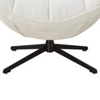 HOMLUX Fauteuil d'appoint pivotant moderne, chaise longue en tissu rembourrée avec pieds en métal, fauteuil sans accoudoirs pour salon et chambre à coucher, blanc cassé