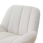 HOMLUX Fauteuil d'appoint pivotant moderne, chaise longue en tissu rembourrée avec pieds en métal, fauteuil sans accoudoirs pour salon et chambre à coucher, blanc cassé