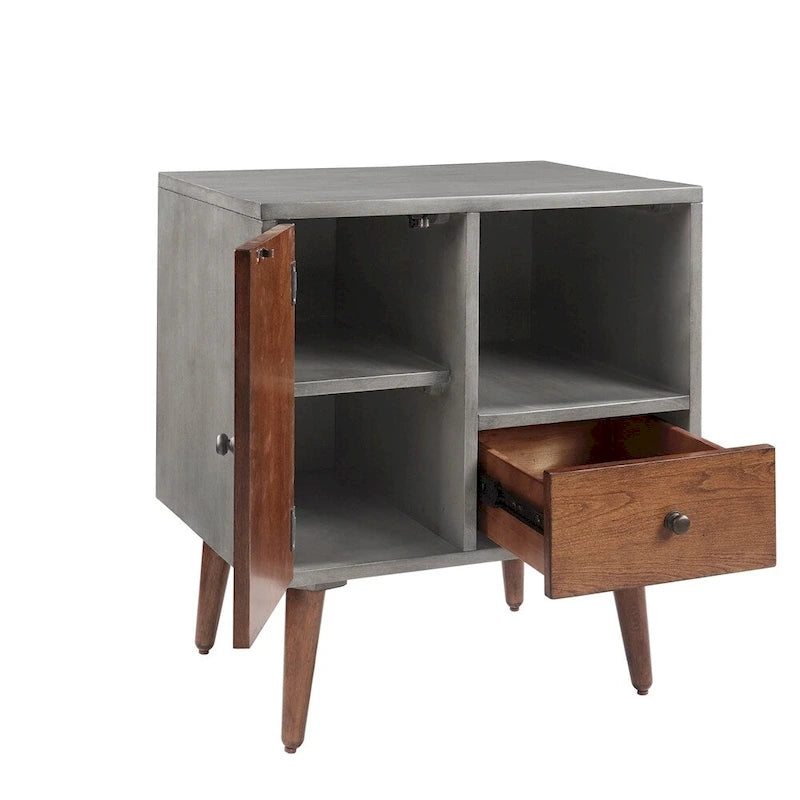 Table de chevet de rangement grise Haapsalu Carson Carrington