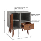 Table de chevet de rangement grise Haapsalu Carson Carrington