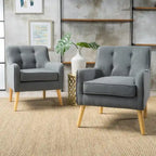 Fauteuil rembourré Felicity Mid-Century Modern en tissu (lot de 2) par Christopher Knight Home