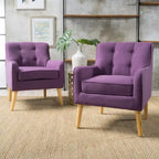 Fauteuil rembourré Felicity Mid-Century Modern en tissu (lot de 2) par Christopher Knight Home