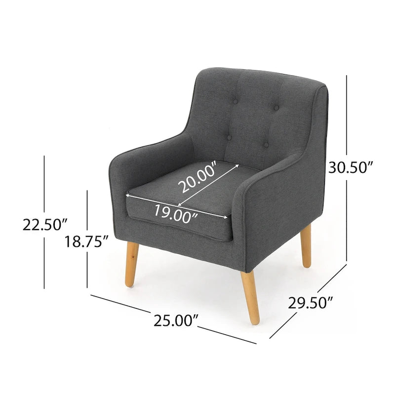 Fauteuil rembourré Felicity Mid-Century Modern en tissu (lot de 2) par Christopher Knight Home