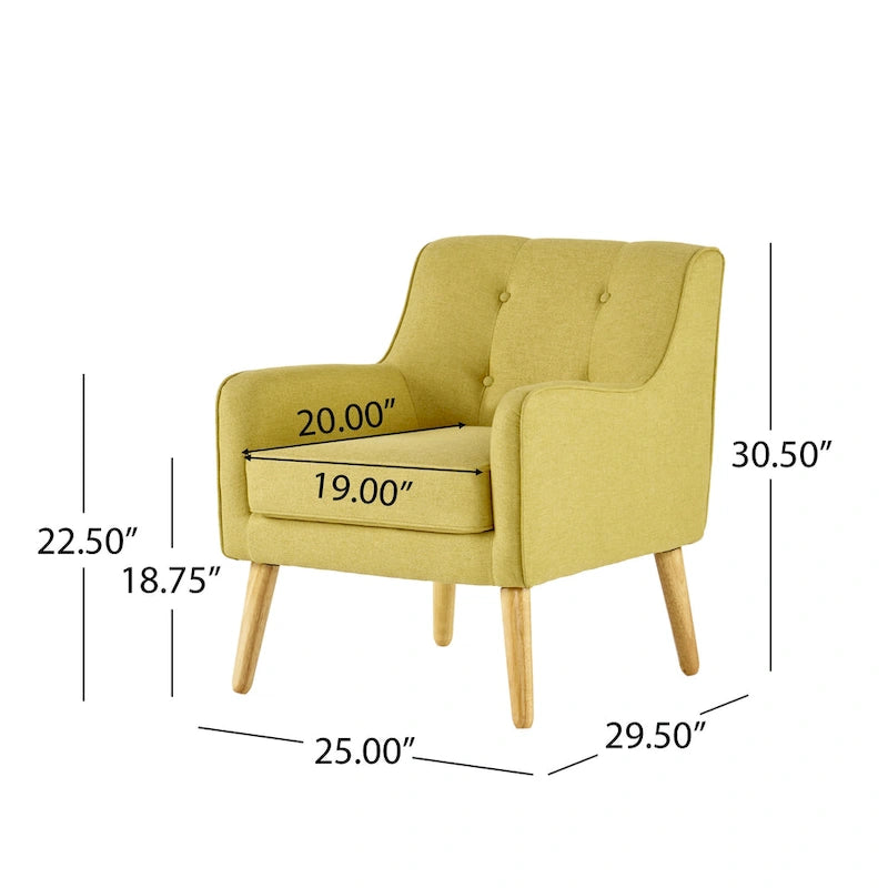 Fauteuil rembourré Felicity Mid-Century Modern en tissu (lot de 2) par Christopher Knight Home