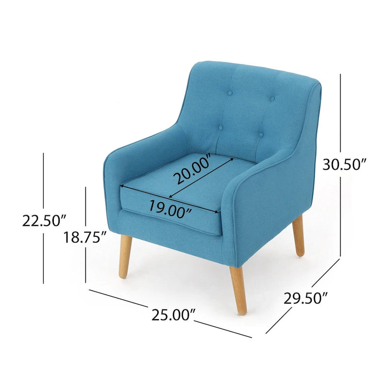 Fauteuil rembourré Felicity Mid-Century Modern en tissu (lot de 2) par Christopher Knight Home