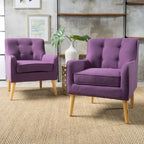 Fauteuil rembourré Felicity Mid-Century Modern en tissu (lot de 2) par Christopher Knight Home