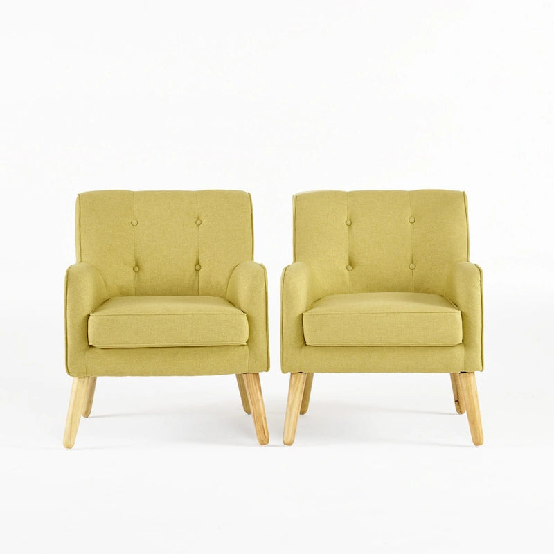 Fauteuil rembourré Felicity Mid-Century Modern en tissu (lot de 2) par Christopher Knight Home