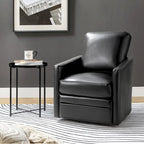 Fauteuil d'appoint pivotant Terrance en similicuir avec piètement en métal