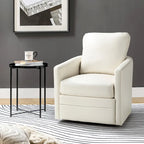 Fauteuil d'appoint pivotant Terrance en similicuir avec piètement en métal