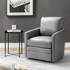 Fauteuil d'appoint pivotant Terrance en similicuir avec piètement en métal