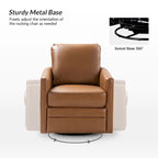 Fauteuil d'appoint pivotant Terrance en similicuir avec piètement en métal