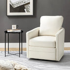 Fauteuil d'appoint pivotant Terrance en similicuir avec piètement en métal