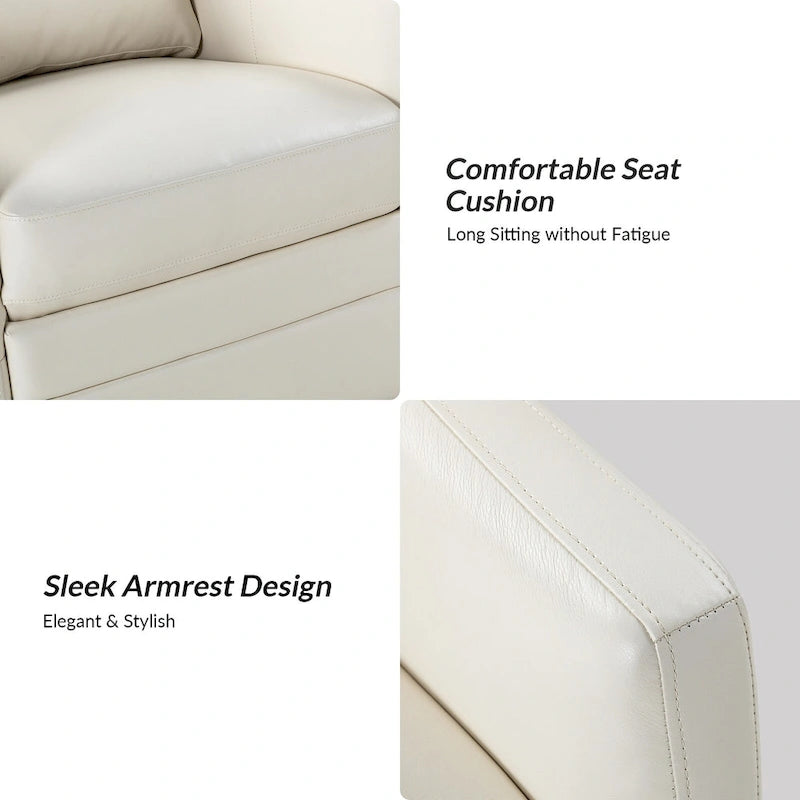 Fauteuil d'appoint pivotant Terrance en similicuir avec piètement en métal