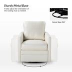 Fauteuil d'appoint pivotant Terrance en similicuir avec piètement en métal