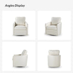 Fauteuil d'appoint pivotant Terrance en similicuir avec piètement en métal