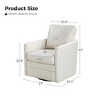 Fauteuil d'appoint pivotant Terrance en similicuir avec piètement en métal