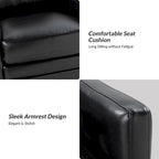 Fauteuil d'appoint pivotant Terrance en similicuir avec piètement en métal
