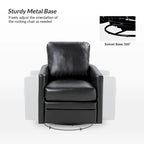 Fauteuil d'appoint pivotant Terrance en similicuir avec piètement en métal