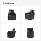 Fauteuil d'appoint pivotant Terrance en similicuir avec piètement en métal