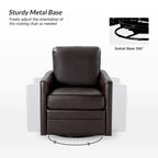 Fauteuil d'appoint pivotant Terrance en similicuir avec piètement en métal