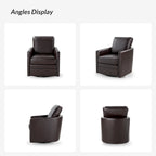 Fauteuil d'appoint pivotant Terrance en similicuir avec piètement en métal