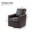 Fauteuil d'appoint pivotant Terrance en similicuir avec piètement en métal