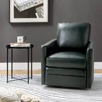 Fauteuil d'appoint pivotant Terrance en similicuir avec piètement en métal