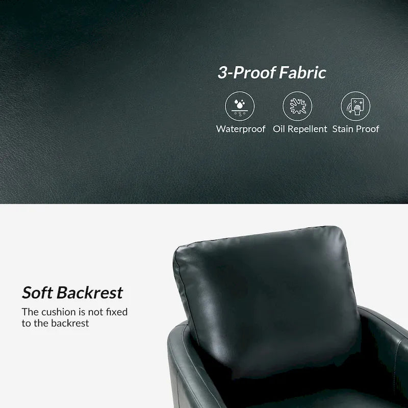 Fauteuil d'appoint pivotant Terrance en similicuir avec piètement en métal