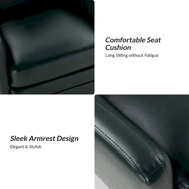 Fauteuil d'appoint pivotant Terrance en similicuir avec piètement en métal