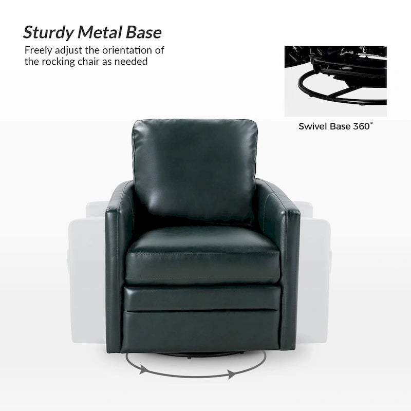 Fauteuil d'appoint pivotant Terrance en similicuir avec piètement en métal