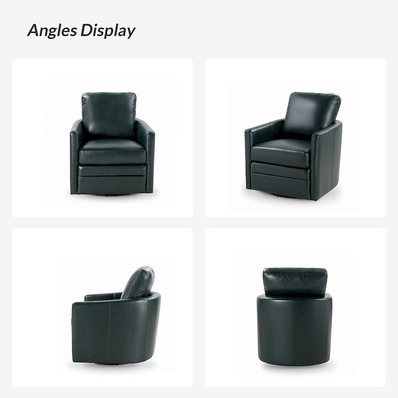 Fauteuil d'appoint pivotant Terrance en similicuir avec piètement en métal